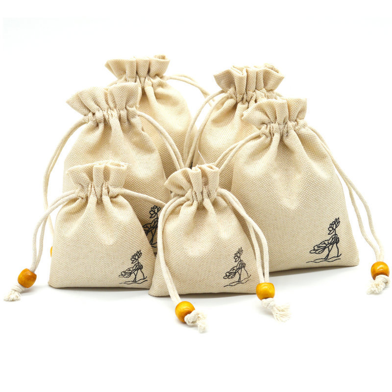 工厂生产棉布袋束口袋棉布束口收纳袋棉麻杂粮小米抽绳包装袋批发