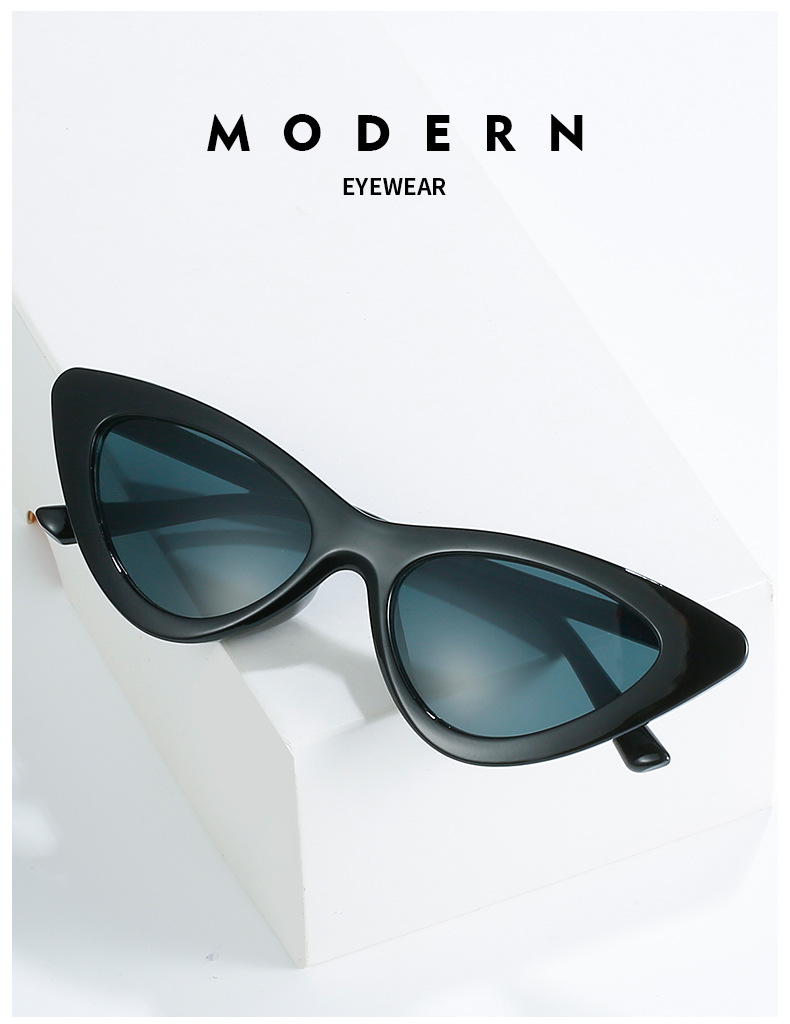 45g Weight Full Frame Glasses Structure Fashion Solid Color Ac UV400 Protection Cat Eye Full Frame Women's Sunglasses