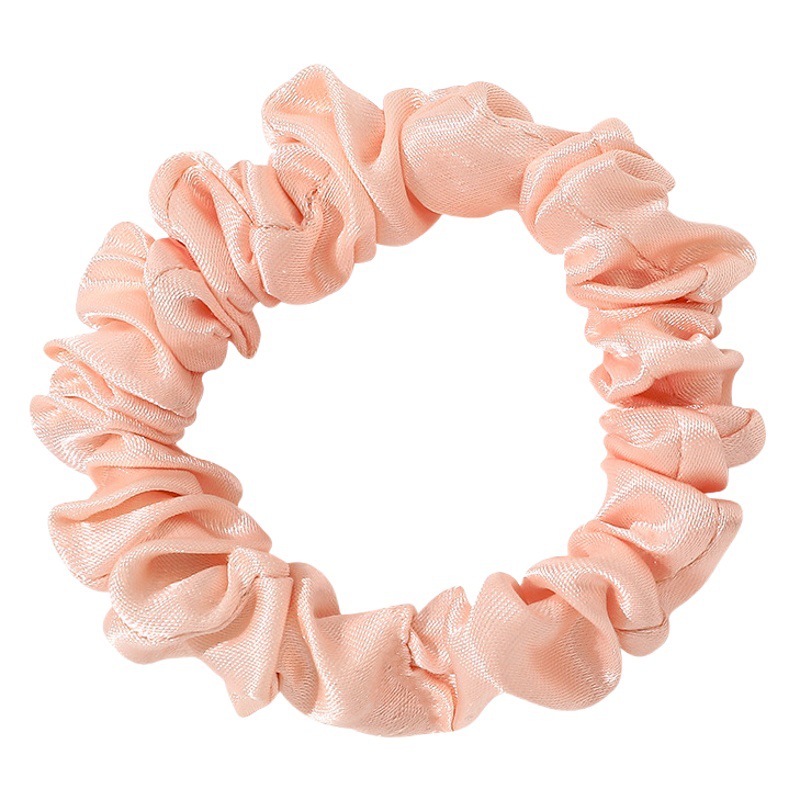 Qiyue Korean Silks and Satins Large Intestine Hair Ring Fresh Pure Color Thin Hair Rope Satin Ponytail Ball Hair Ring for Women Wholesale