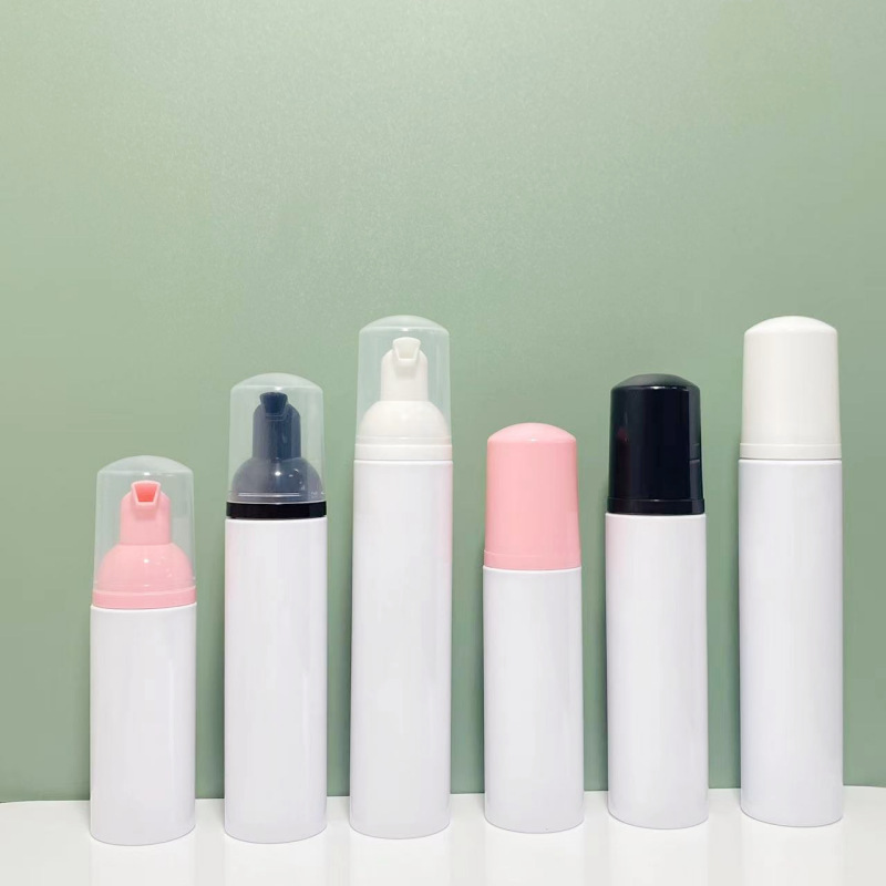 60ml / 2oz botella de espuma rosa, botella de espuma de pestañas, botella de espuma de mousse, botella de espuma de desinfectante de manos blanca y negra