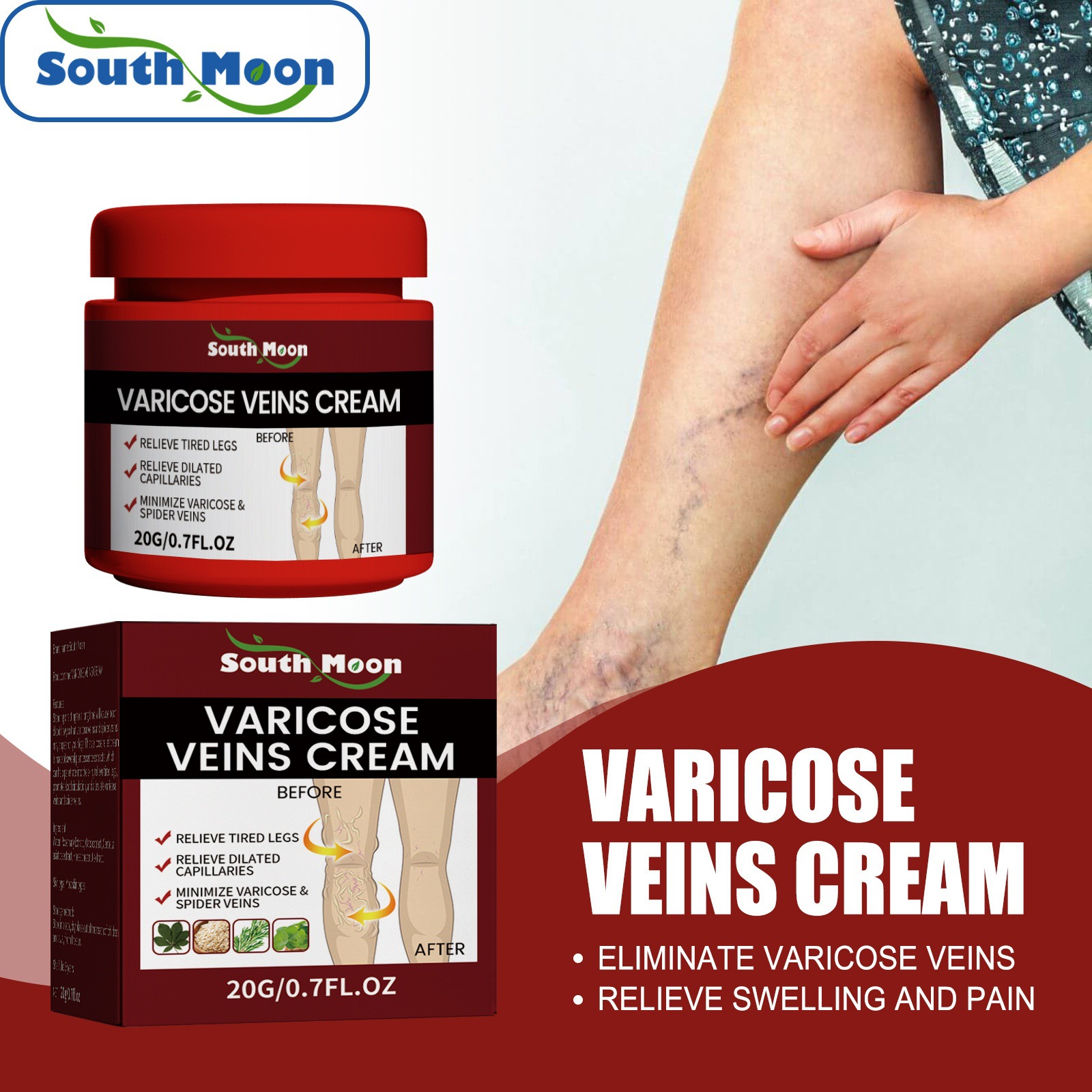 South Moon Leg Care Cream Leg Massage Relaxing and Refreshing Softening Skin Surface Smoothing and Delicate Cream