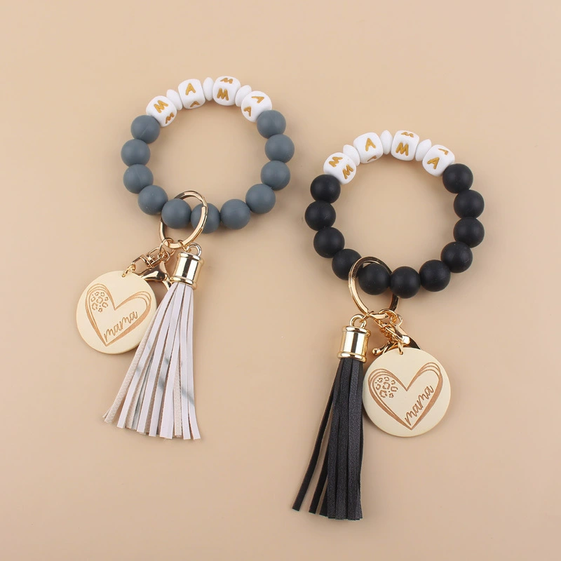 Творческий подвеска к Дню матери, силиконовая бусиновая bracelet с буквами, брелок, аксессуар