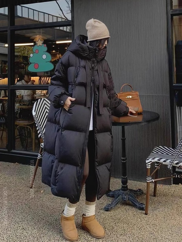 2025新款羽绒棉服女长款过膝棉衣韩版宽松面包服冬季棉袄外套加厚|undefined