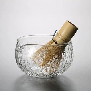 日式抹茶碗带嘴玻璃茶碗陶瓷茶具配件宋代点茶工具茶筅立百本立