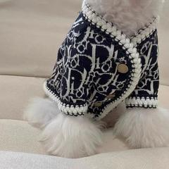 ファッション犬服秋冬テディ比熊雪納瑞博美ニットカーディガン子犬猫保温ペット服