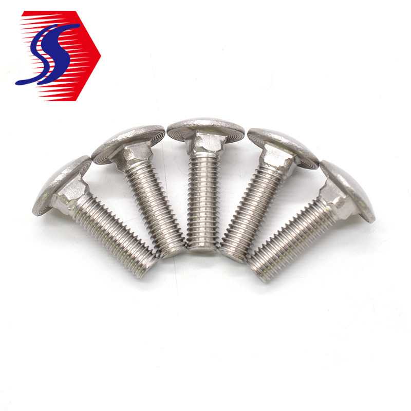 厂家批发304不锈钢桥货架半圆头方颈螺栓马车螺杆螺丝全螺纹