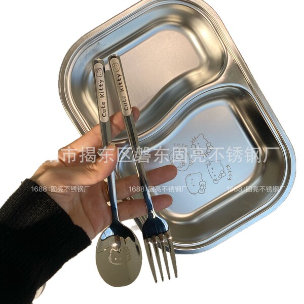 Cartoon cute dinner plate stainless steel