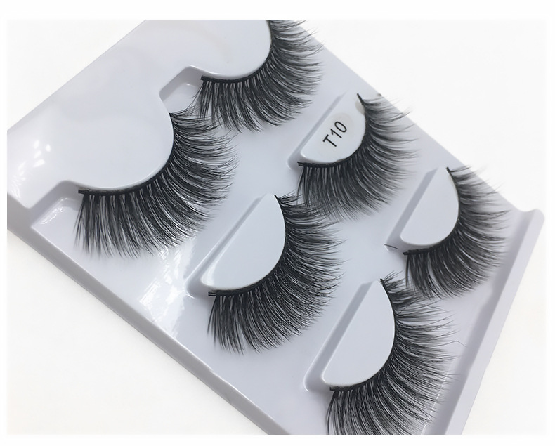 3 Pairs Of Multi-layer Thick Natural Curling False Eyelashes display picture 10