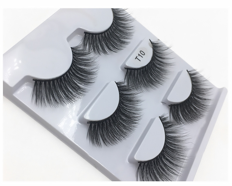 200g Weight False Eyelashes Makeup Tools Types 3 Pairs Quantity Mink Hair Material 3 Pairs Of Multi-layer Thick Natural Curling False Eyelashes 9