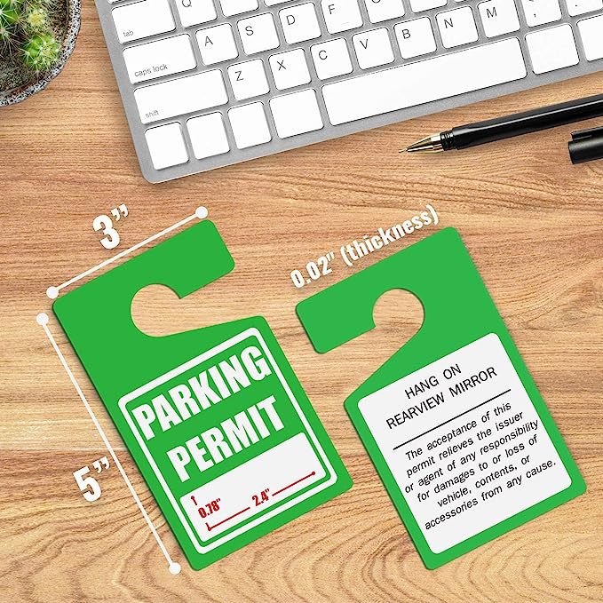 亚马逊款标牌停车许可证彩色pvc挂卡后视镜挂牌临时吊牌环保材质