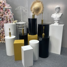 铁艺甜品台订婚宴罗马柱圆柱摆件商场橱窗展示台婚礼方柱路引装饰