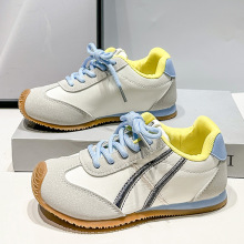 系带儿童低帮阿甘鞋防滑女童运动鞋中大童2025圆头休闲鞋时尚百搭