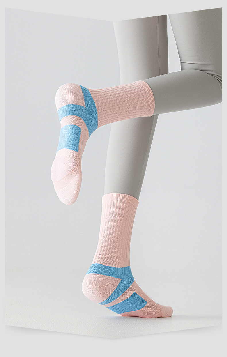 Women's Badminton Socks Professional Running Marathon Fitness Socks Spring Summer Thickened Terry Cloth Sole_desvips.com