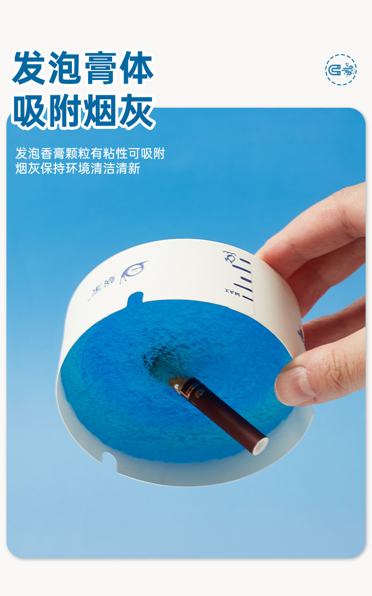 Wojia Disposable Ashtray with Built-In Smoke Quenching Sand, Thickened and Hardened, for Hotel and Internet Cafe Use, Absorbs Smoke Ash, Portable
