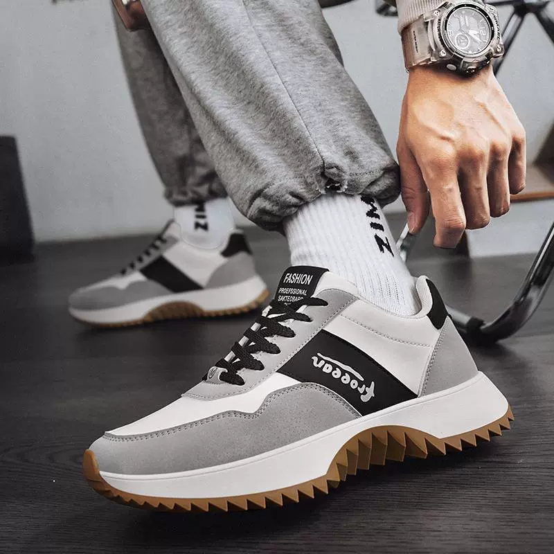 Для Forrest Gump shoes мужчин осенью круглым носком дышащие тканевые повседневные туфли цветовой подбор стильные туфли с мягкой подошвой нескользящие спортивные кроссовки для бега