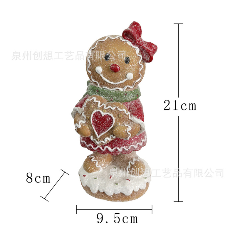 クロスボーダージンジャーブレッドマンクリスマス装飾装飾品ホームリビングルーム雰囲気アレンジメントクリスマス樹脂装飾品ギフト|undefined