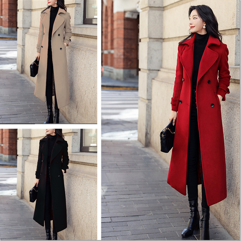 2022 autumn and winter New eBay burst single padded woolen women's coat lengthened Amazon quality dragon and phoenix coat