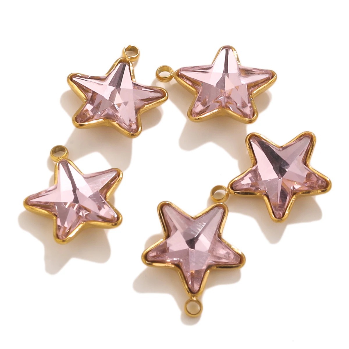 Colgante de cristal de color de acero inoxidable pentacolgante de nuevo collar colgante DIY accesorios joyería