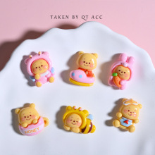 树脂DIY饰品卡通W尼小熊 鞋扣日用百货玩具手机壳装饰配件材料