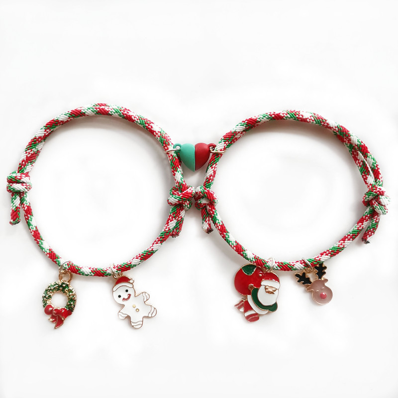 Bracelets magnétiques de noël pour couples et amis_voghion.com