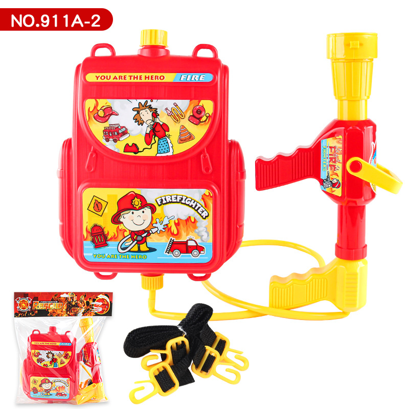 911A - 2 mochila de pistola de agua contra incendios (arma roja / mandíbula inglesa) 335g