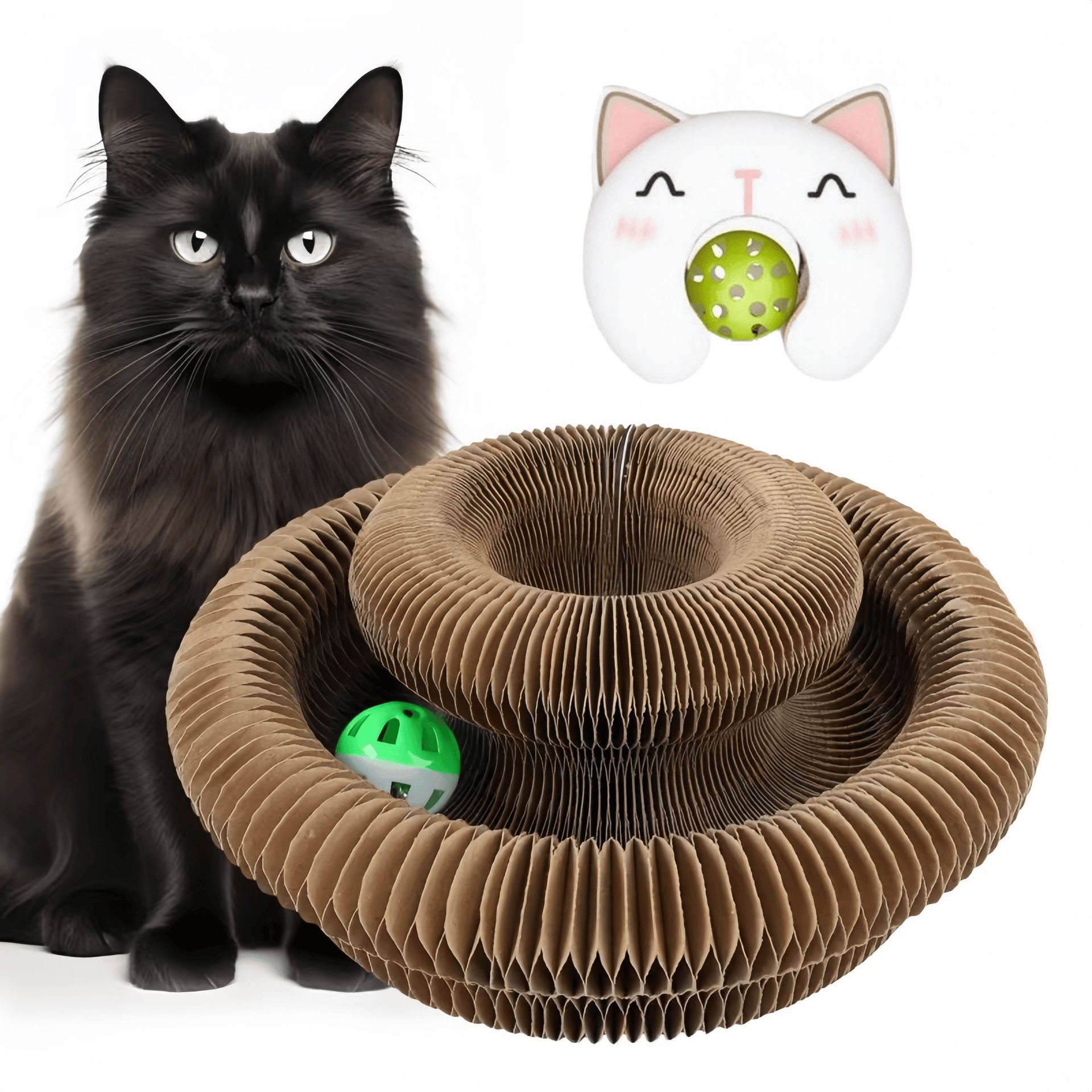Órgano para gatos Juguetes para gatos con campana auto-hi para aliviar el aburrimiento Nido de gatos Garras de molienda para gatos Juguetes para gatos resistentes a agarrar papel corrugado
