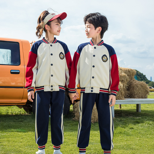 Elementary school uniform set for spring and autumn sports day, class uniform three-piece set for first grade kindergarten, trendy and cool autumn parka outfit