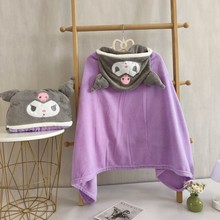 可爱儿童斗篷卡通披风带帽连帽浴巾吸水加厚浴袍柔软亲肤宝宝盖被