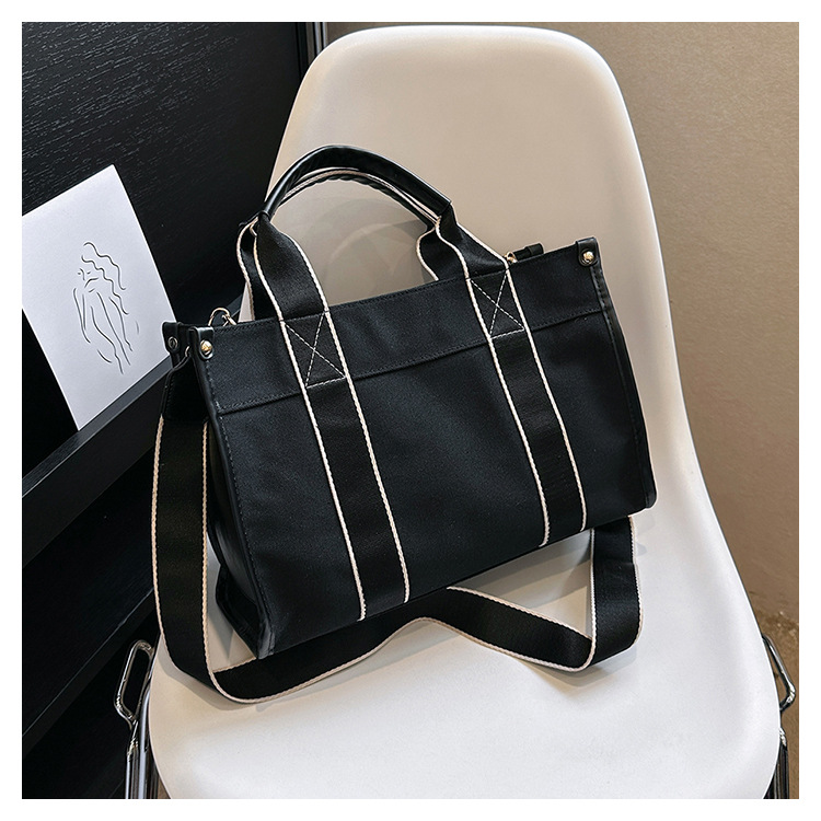 Bolso de lona de gran capacidad para mujer 2024 nuevo estilo coreano simple bolso de mensajero de un solo hombro bolso de viaje casual