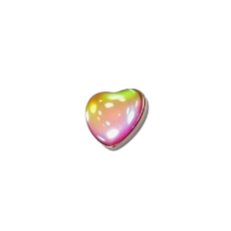 G23 Titanium Heart-Shaped Enamel Resin Ear Studs, Cartilage Piercing Jewelry, Flat Back Earrings detail image 10