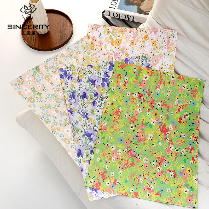 Papel de regalo floral de jardín pequeño de siete colores, embalaje de regalo hecho a mano de bricolaje, floristería, papel de regalo floral