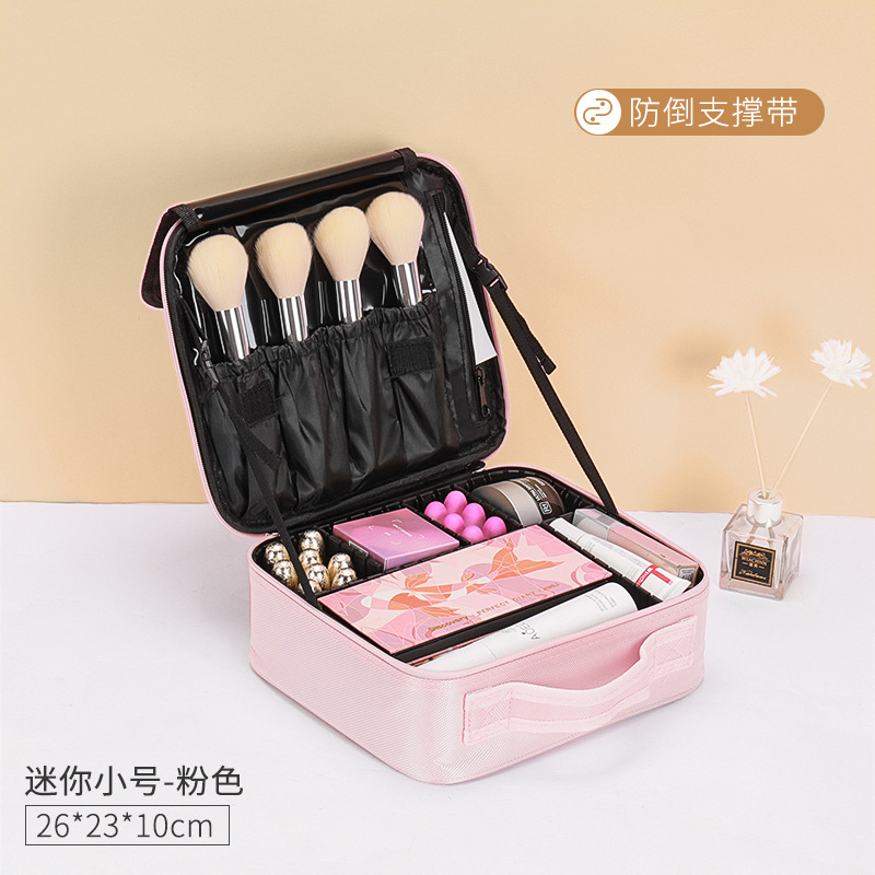 ⭐ Bolsa de maquillaje de gran capacidad, caja de herramientas de bordado de mujer, maquillaje portátil profesional y bolsa de almacenamiento de maquillaje sin género