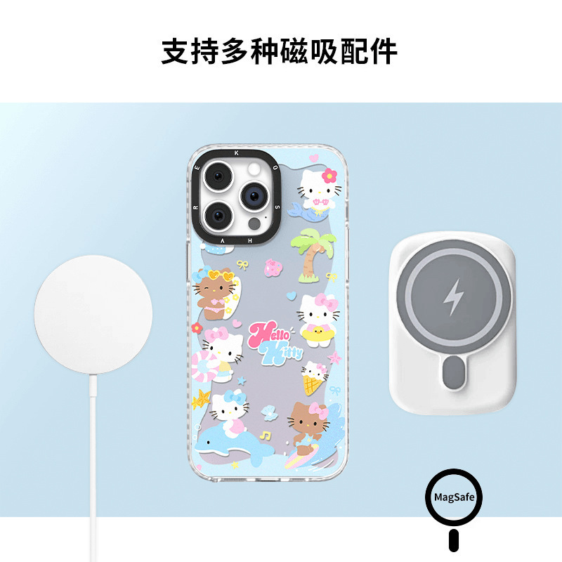 镂空kitty猫适用iPhone苹果15/16promax手机壳14元气13磁吸支架12|undefined