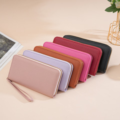 新品ライチレディースロング財布手首クラッチバッグ大容量レディース財布携帯電話バッグwallet