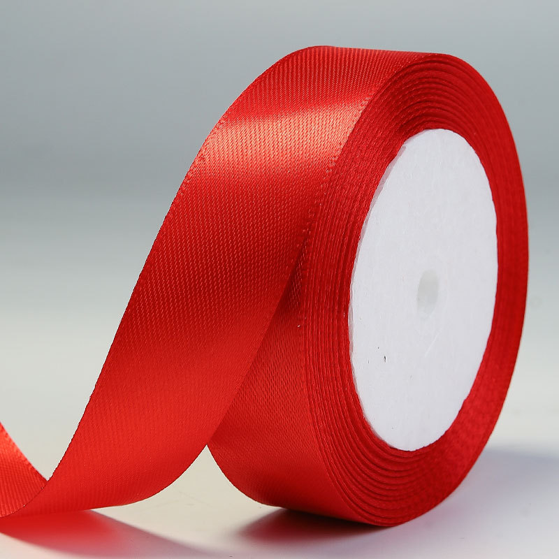 Fábrica al por mayor cinta de poliéster rojo festivo vacaciones decoración de la boda cinta de regalo caja de dulces cinta de embalaje