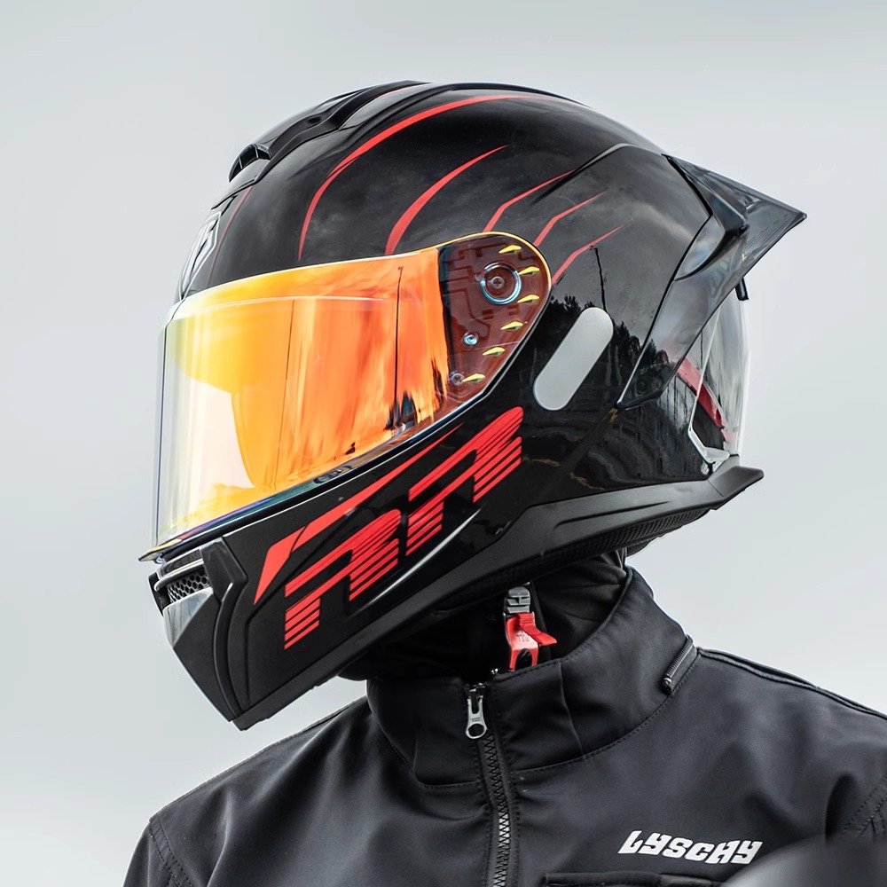 Casco Lion masculino motocicleta casco completo locomotora de defensa femenina cuatro estaciones casco de montaje universal 3C certificado gran cola