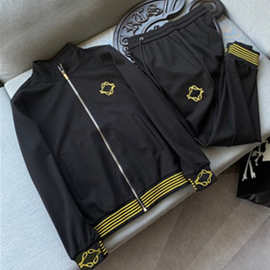 亚马逊罗马棉休闲运动套装男欧洲站外贸大牌轻奢时尚两件套大码潮