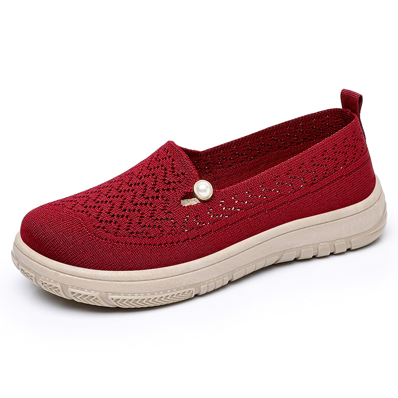 Zapatos de mujer, zapatos casuales de verano, zapatos individuales voladores y transpirables, suela suave, cómodos, zapatos de madre, zapatos de un pie de todo fósforo, mujeres al por mayor