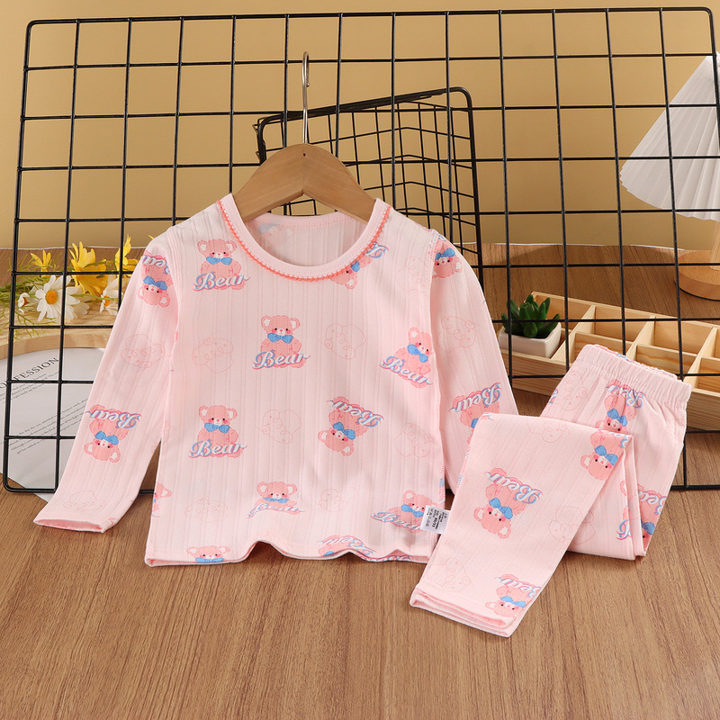 儿童秋衣秋裤套装男女童保暖内衣莱卡无骨纯棉打底宝宝家居服睡衣|undefined