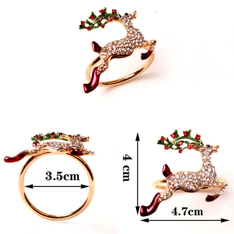 Christmas Casual Christmas Hat Letter Stainless Steel Napkin ring 1 Piecepicture1