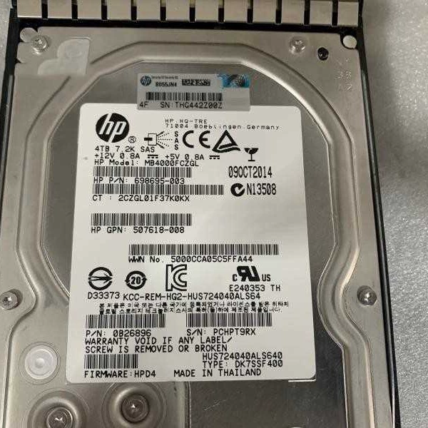 Оригинал 693689-B21 693721-001 4TB SAS 6G 7200 об/мин 3,5" серверный диск