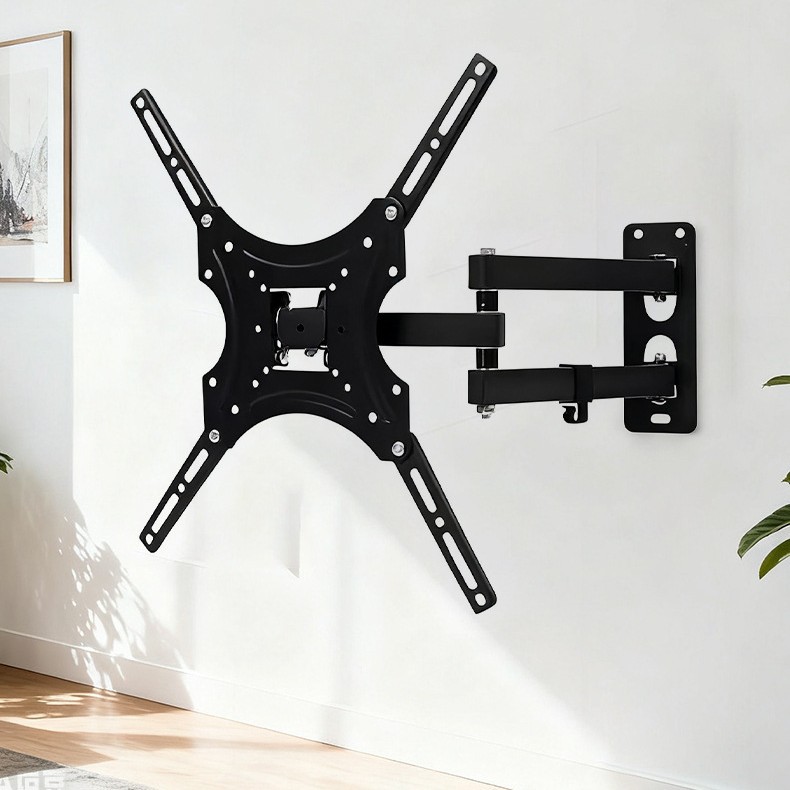 Percha de televisión de pantalla de televisión de cristal líquido percha de pared colgante universal retráctil y soporte giratorio ajustable image 3