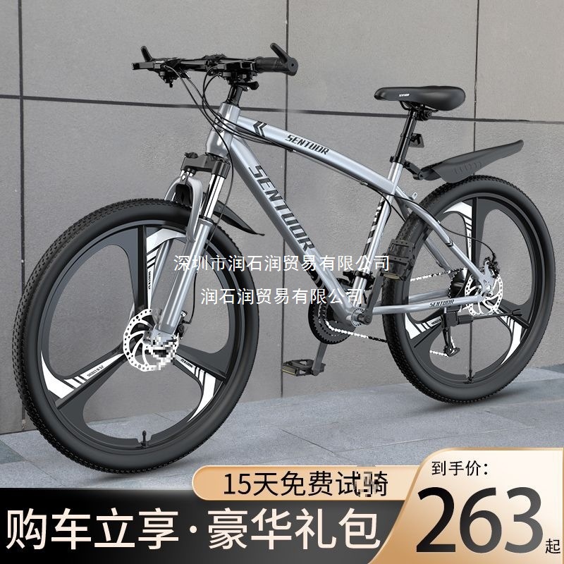 Mountain Bikes for Adults, Male and Female College Students, Variable Speed Shock Absorption, Double Disc Brakes, Road Cross-Country Racing Bicycles, Others