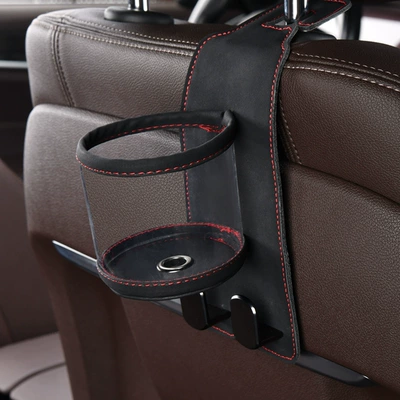 Car Hook Storage Box Seat Car cup holder/beverage holder - black-double-hook-with-cup-holder