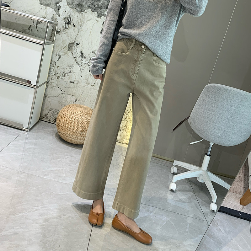 Wow, the mocha color is amazing! Comfortable, four-way stretch, straight-leg jeans, high-waisted, slimming, wide-leg pants for women, perfect for autumn Wow, the mocha color is amazing! Comfortable, four-way stretch, straight-leg jeans, high-waisted, slimming, wide-leg pants for women, perfect for autumn