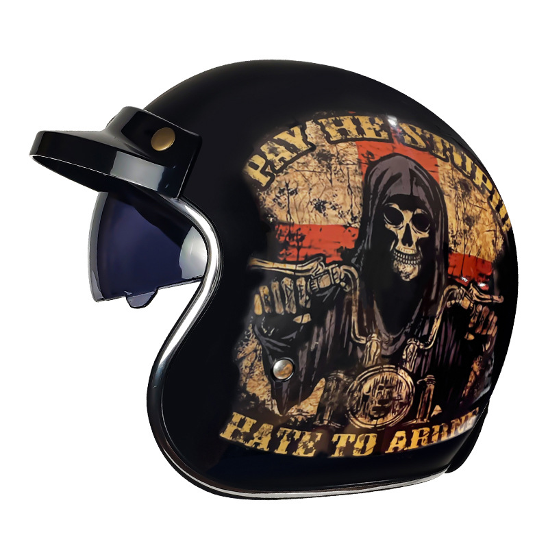 Casco de Motocicleta con Certificación 3C, Exportación de Fábrica, Casco de Seguridad DOT, Estilo Retro, Material ABS