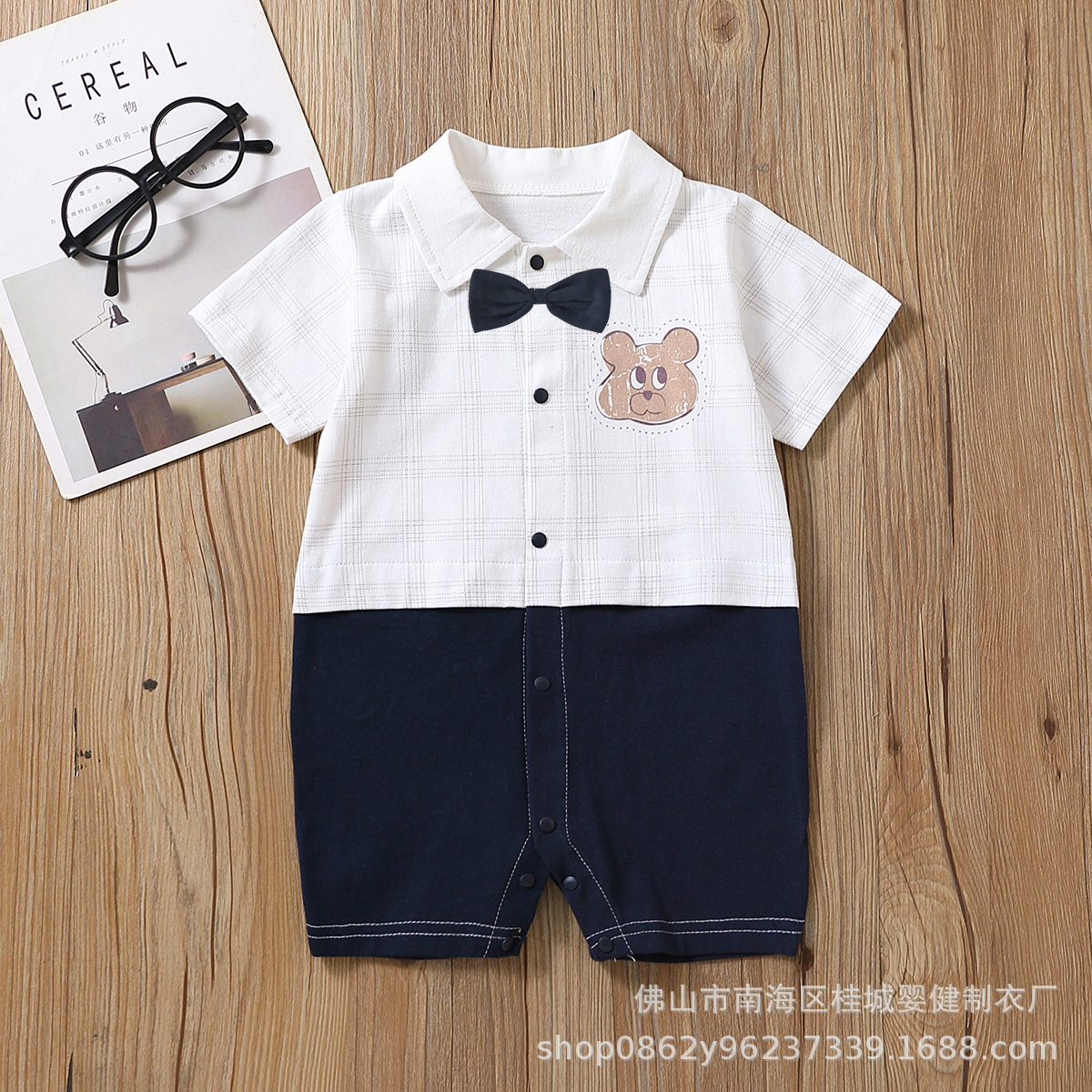 Bebé mono verano bebé Luna Llena ropa Caballero mameluco manga corta mono recién nacido mameluco Comercio exterior al por mayor