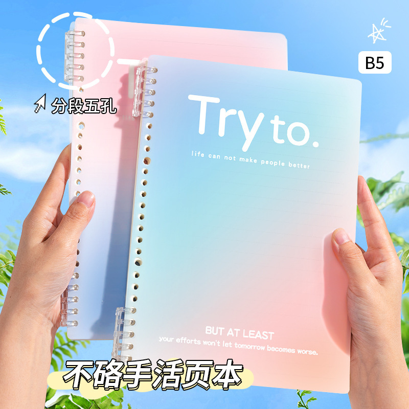 High-Quality Aesthetic Ruled Notebooks Simple Transparent Spiral Notebooks Gradient Grid Notebooks for University Students Minimalist Ruled Recording Notebooks