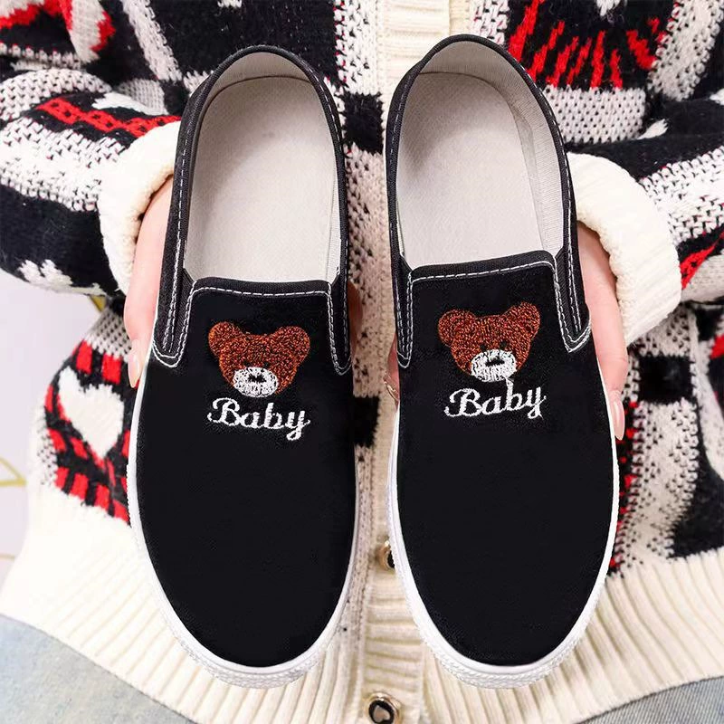 Осенний новый холст женская обувь дикая плоская обувь обувь одиночная обувь модная повседневная обувь студенческая доска