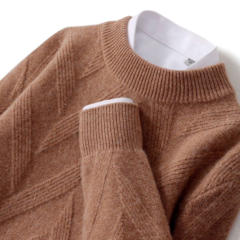 Men's demi-season woolen casual solid color knitted sweater